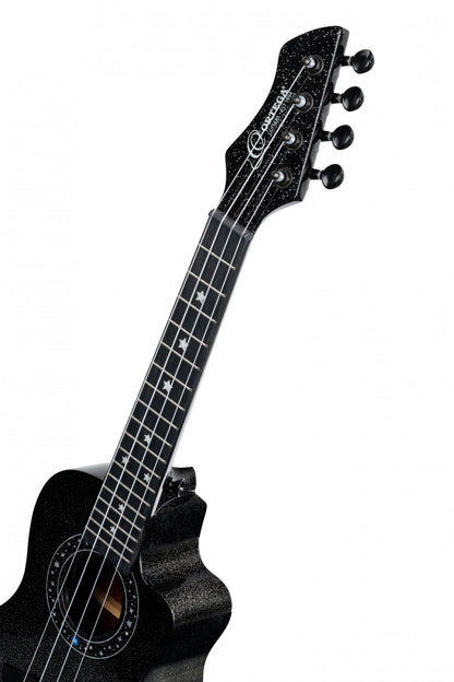 ORTEGA Horizon Serie Konzert Ukulele 4 String - Black Sparkle + Bag