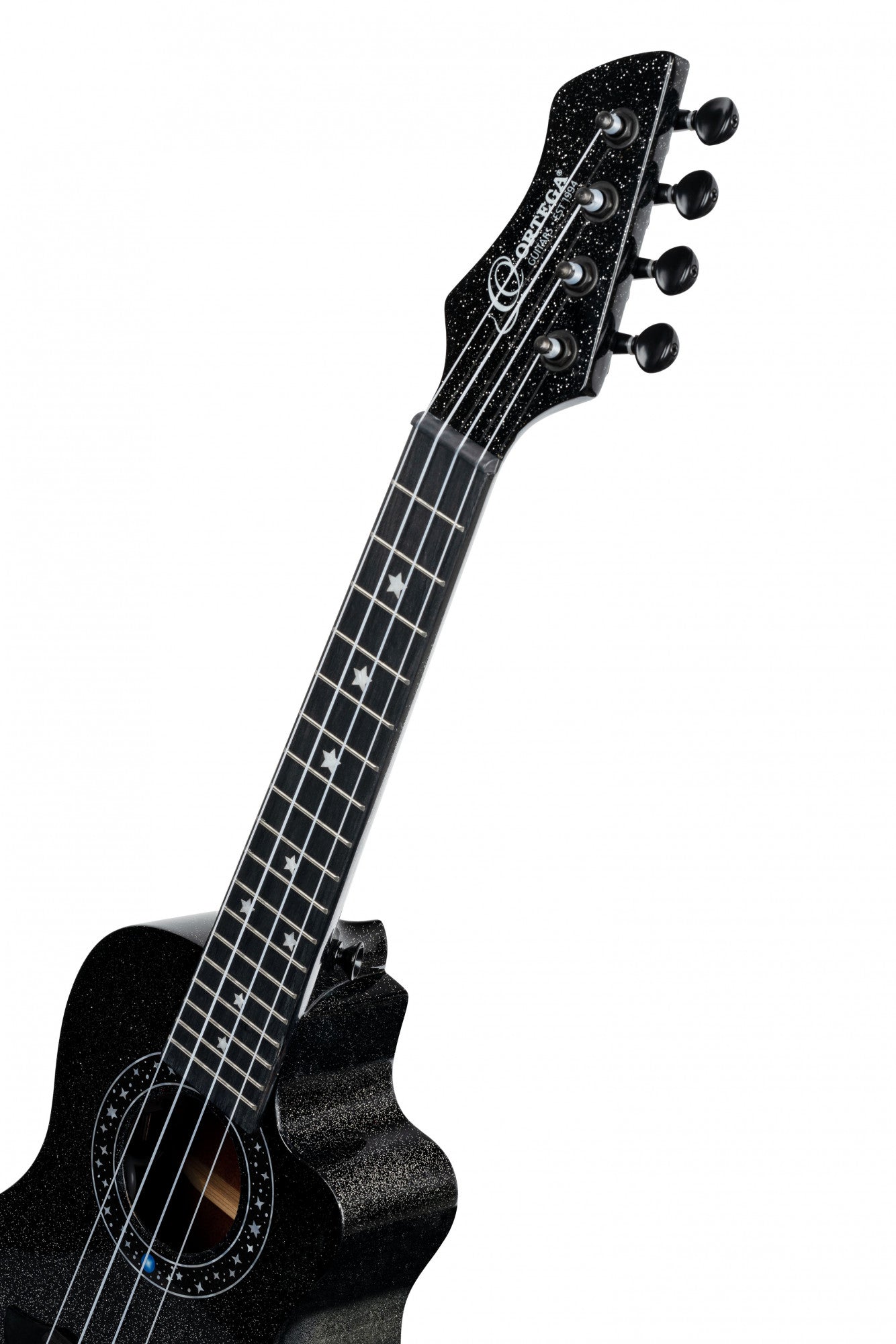 ORTEGA Horizon Serie Konzert Ukulele 4 String - Black Sparkle + Bag