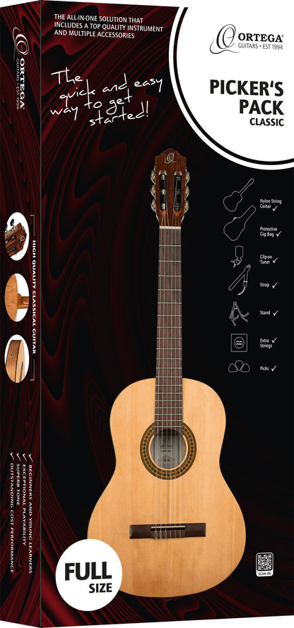 ORTEGA Picker´s Pack 4/4 Nylon String Guitar 6-String -Beginner Set