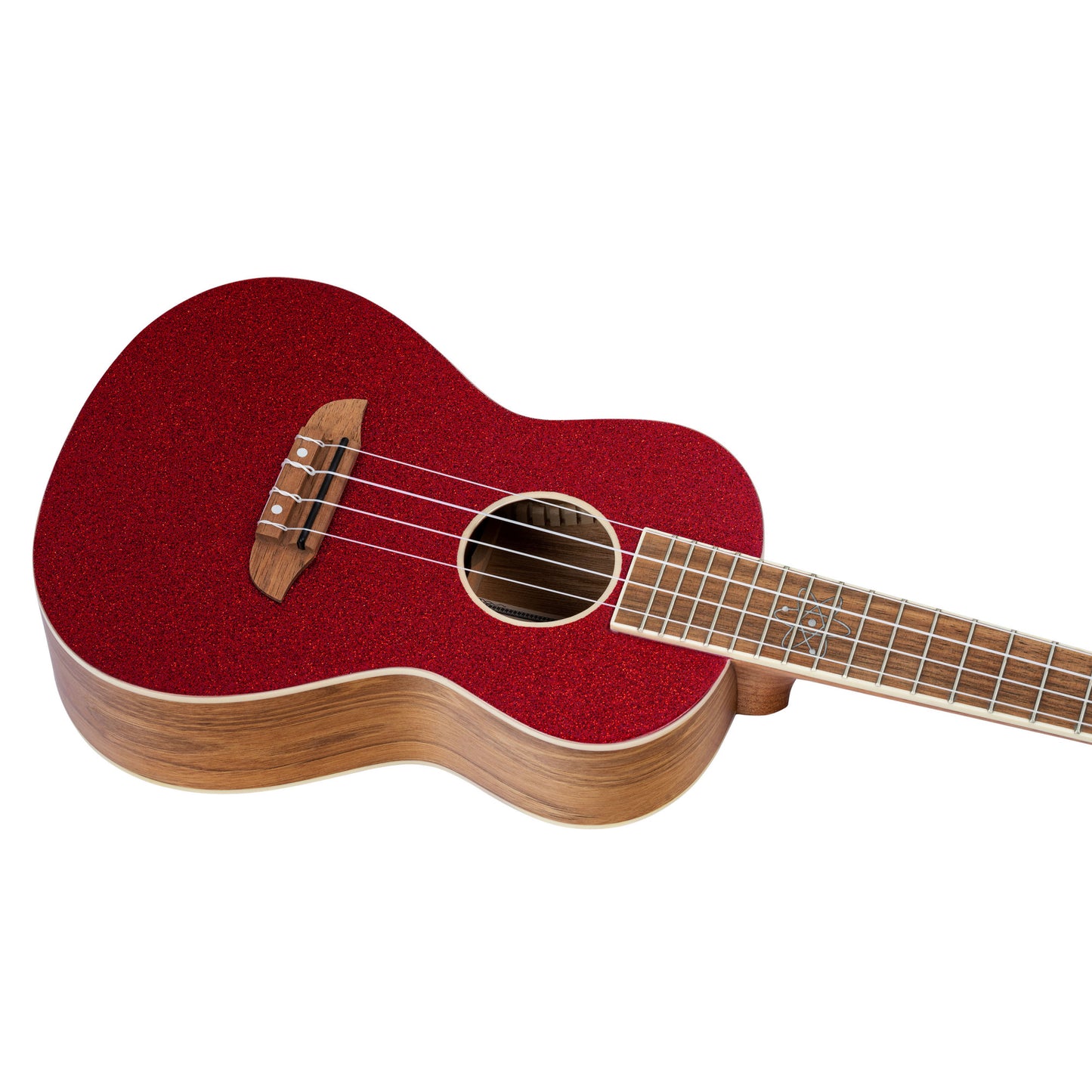 ORTEGA Element Serie Konzert Ukulele 4 String - Spruce / Catalpa Metallic Red + Bag