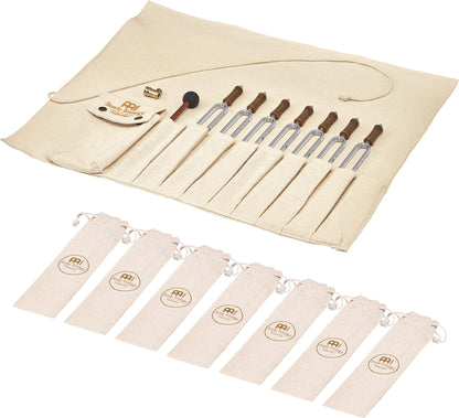 MEINL Sonic Energy Tuning Fork Chakra Set, incl. Rollup Bag & Tuning Fork Vibration Foot