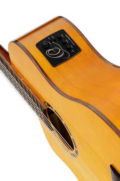 ORTEGA Family Series Pro 4/4 Konzertgitarre 6 String Lefty - Massive Fichte / Cypress Gloss Stain Yellow + Bag