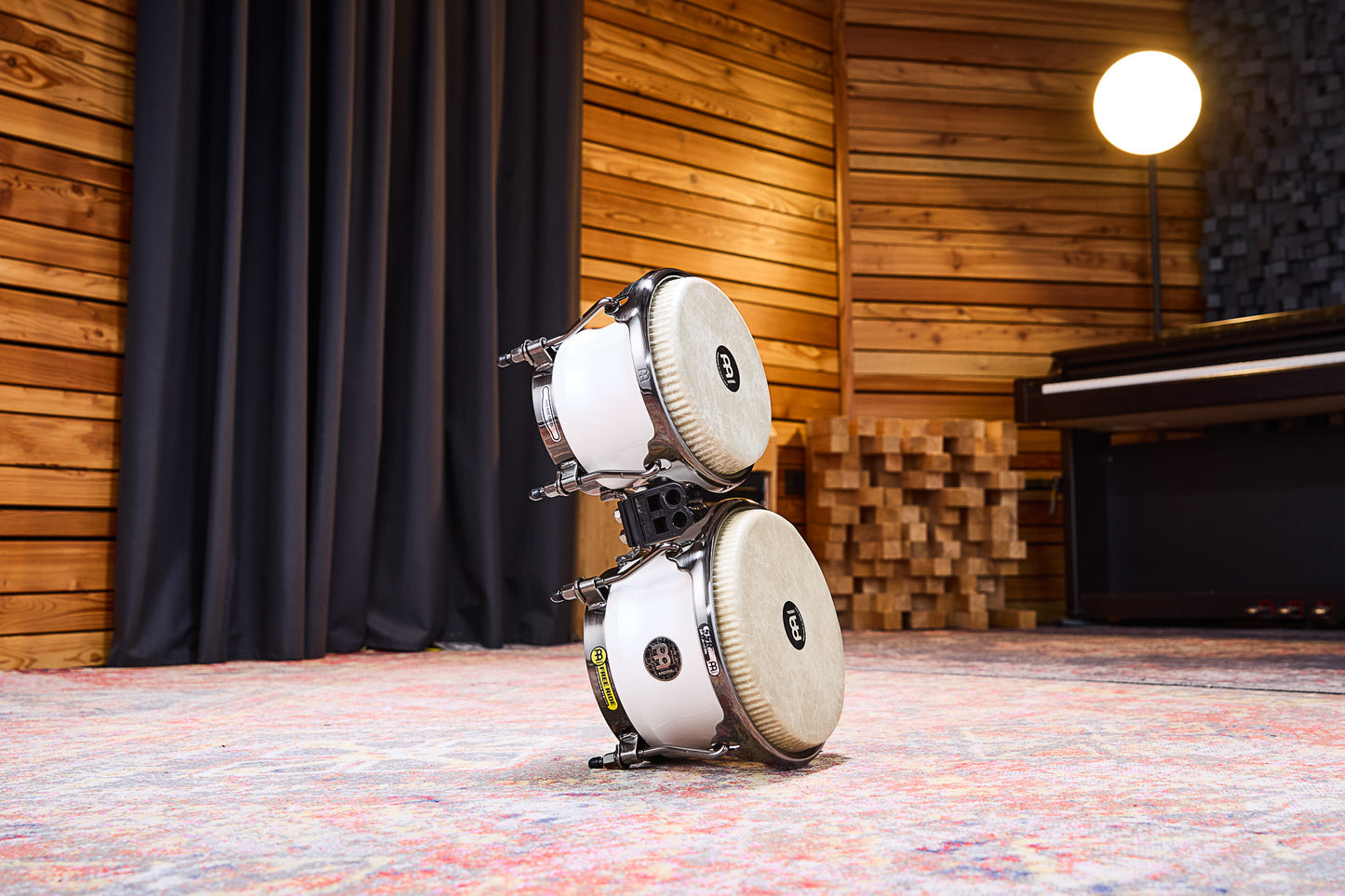 MEINL Percussion Artist Series Bongo Roberto Serrano, REMO® Fiberskyn Heads - 7" & 8 1/2" Pearl White