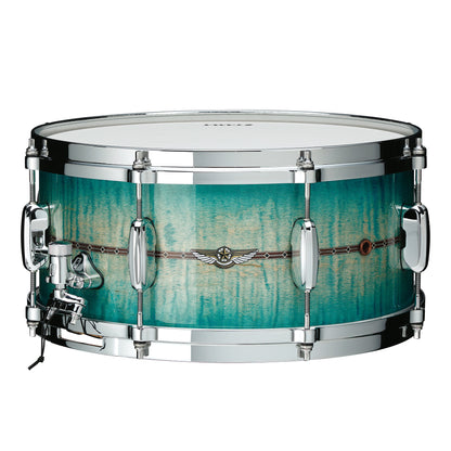 TAMA STAR Maple Snaredrum 13" x 6" - Emerald Sea Curly Maple/Chrome HW - Outside Inlay