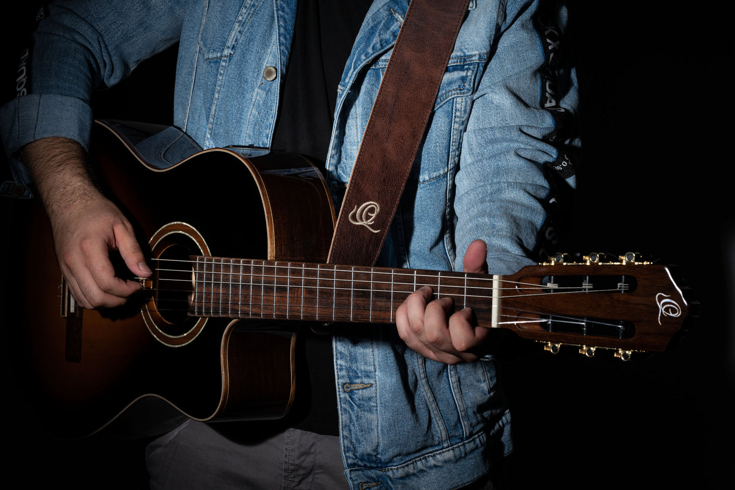 ORTEGA Wildledergitarrengurt - Peat