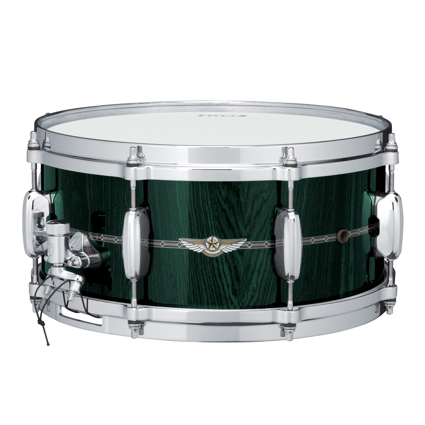 TAMA STAR Bubinga Snaredrum 13" x 6" - Dark Green Cordia/Chrome HW - Outside Inlay