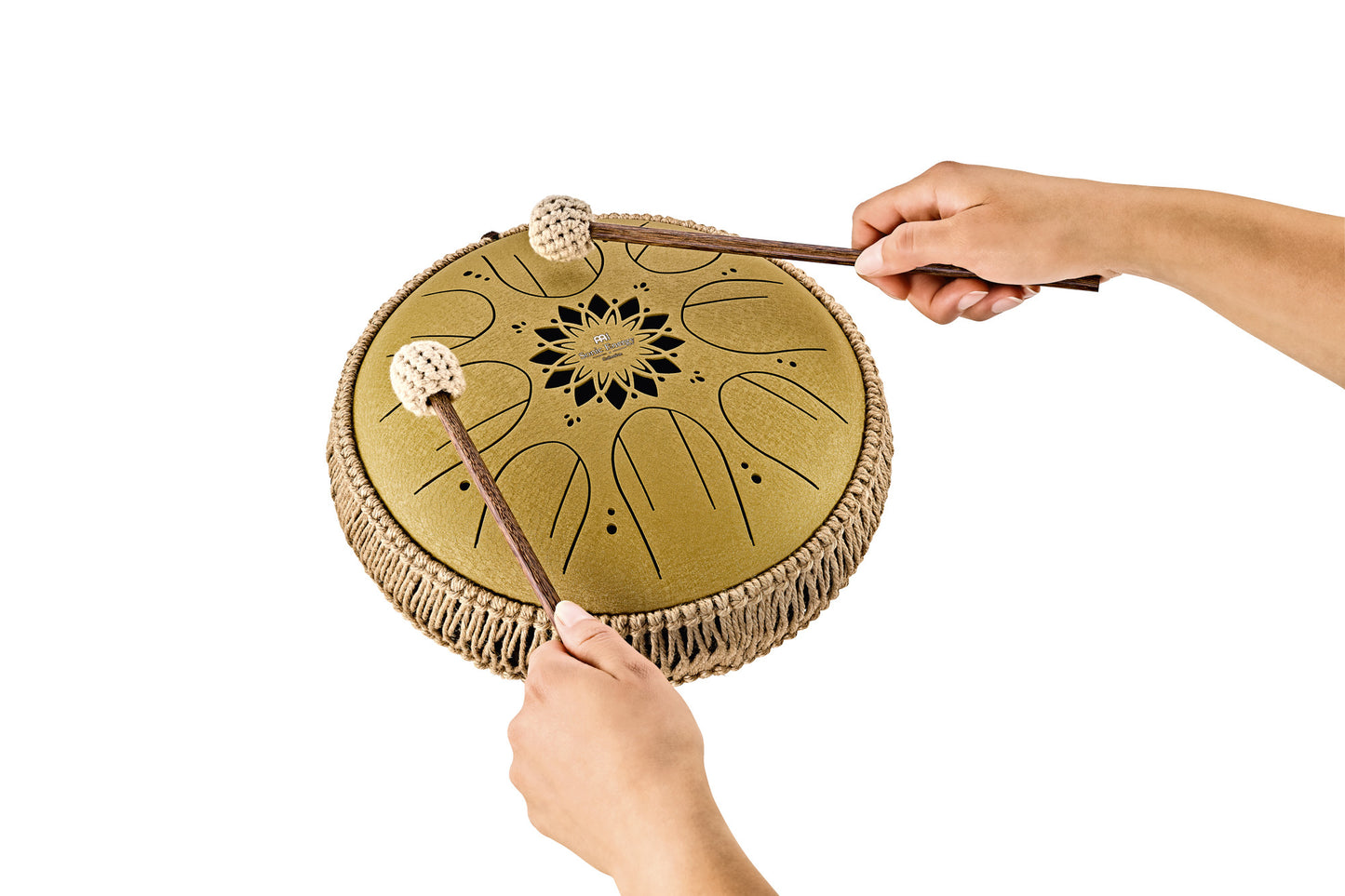 MEINL Sonic Energy Medium Octave Steel Tongue Drum 10" - C Major/8 Notes/432 Hz - Gold