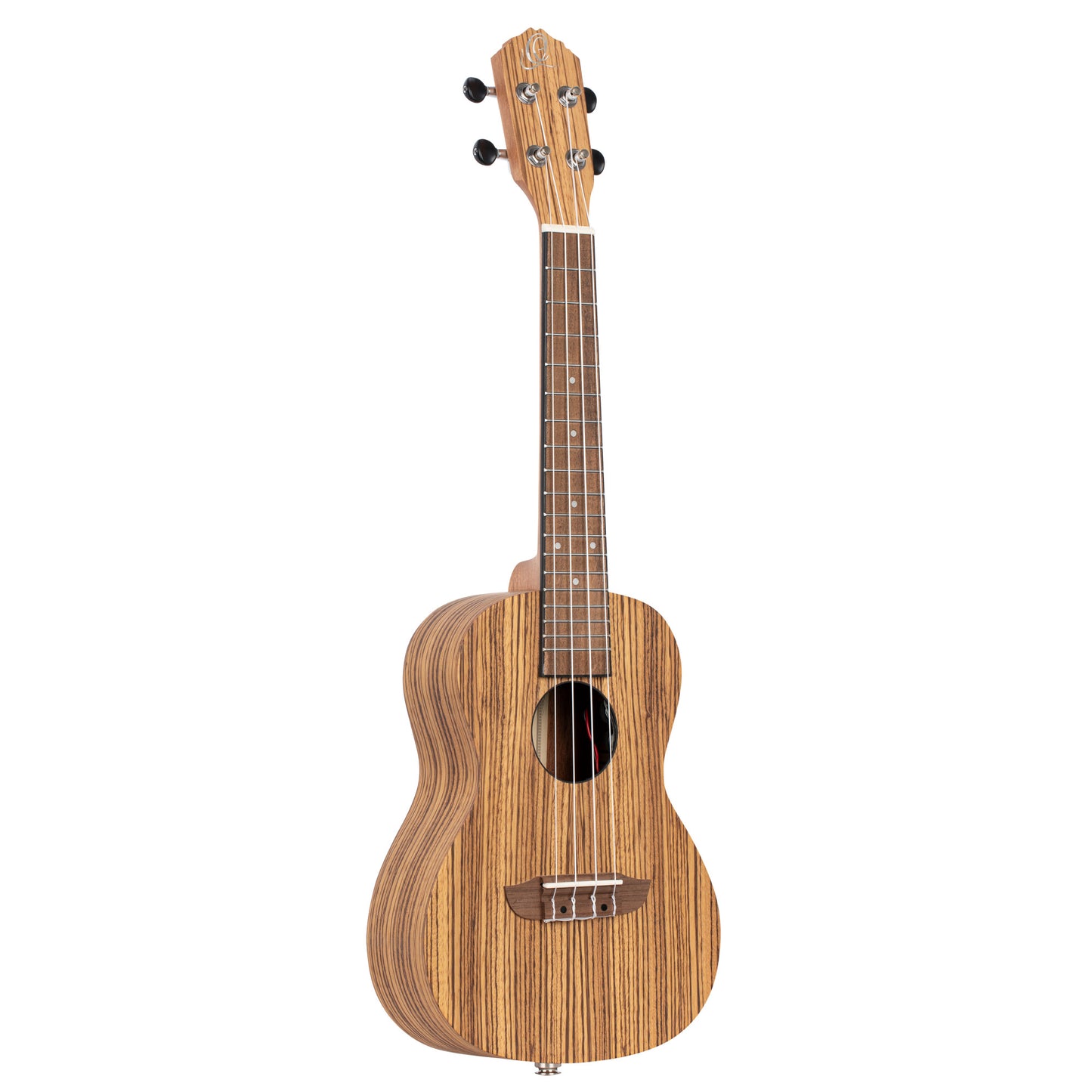 ORTEGA Timber Serie Konzert Preamp Ukulele 4 String Lefty - Zebrawood Natural + Bag