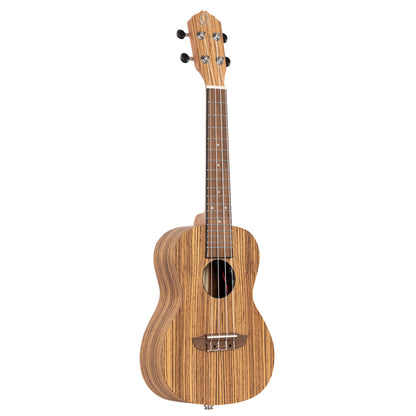ORTEGA Timber Serie Konzert Preamp Ukulele 4 String Lefty - Zebrawood Natural + Bag