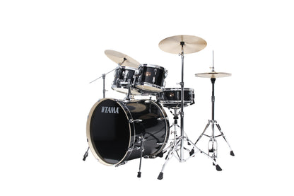 TAMA Imperialstar Drum Set 5 teilig - Hairline Black/Chrom HW + MEINL Cymbals HCS Cymbal Kit/Stage Master Double-Braced Hardware Kit
