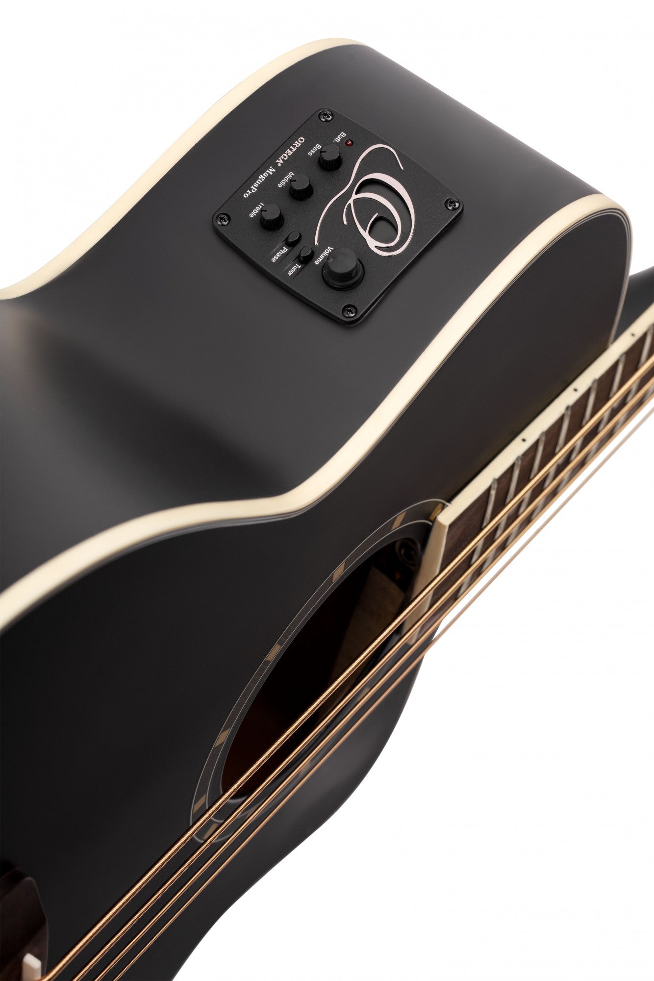 ORTEGA Deep Series 7 Medium Scale Acoustic Bass 4 String - Spruce / Mahogany Satin Black