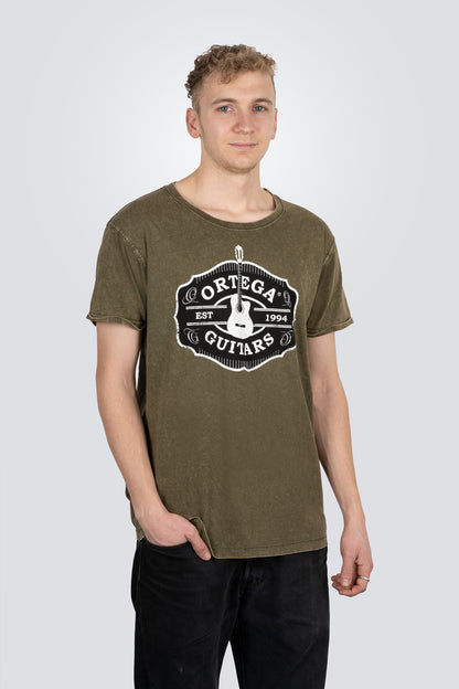 ORTEGA Americana Guitar T-Shirt - Vintage Washed Green/L