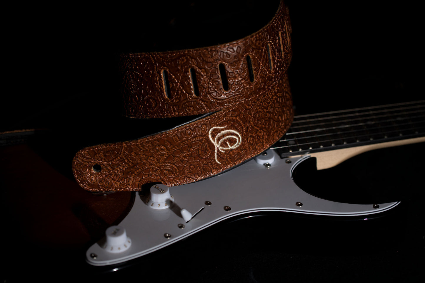 ORTEGA Echtledergitarrengurt - Byzantine Brown
