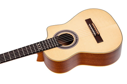 ORTEGA Requinto Series Pro 1/2 Acoustic Guitar 6-String - Natural + Gig Bag