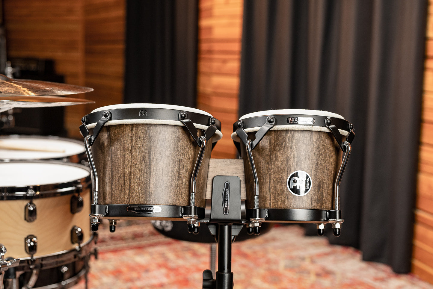 MEINL Percussion Headliner® Series Wood Bongo 6 3/4" Macho & 8" Hembra - Walnut Brown