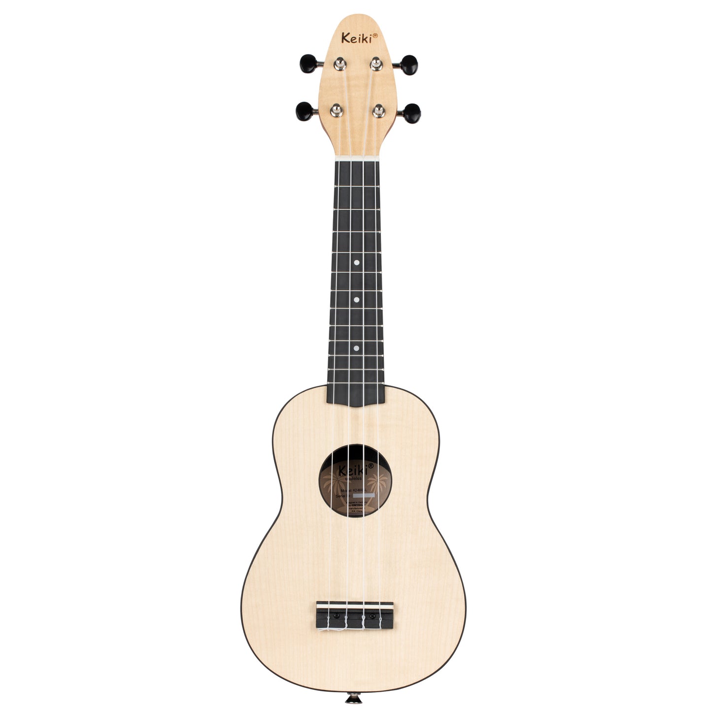KEIKI K2 Serie Sopran Ukulele Lefty Set - Maple Natural / ABS