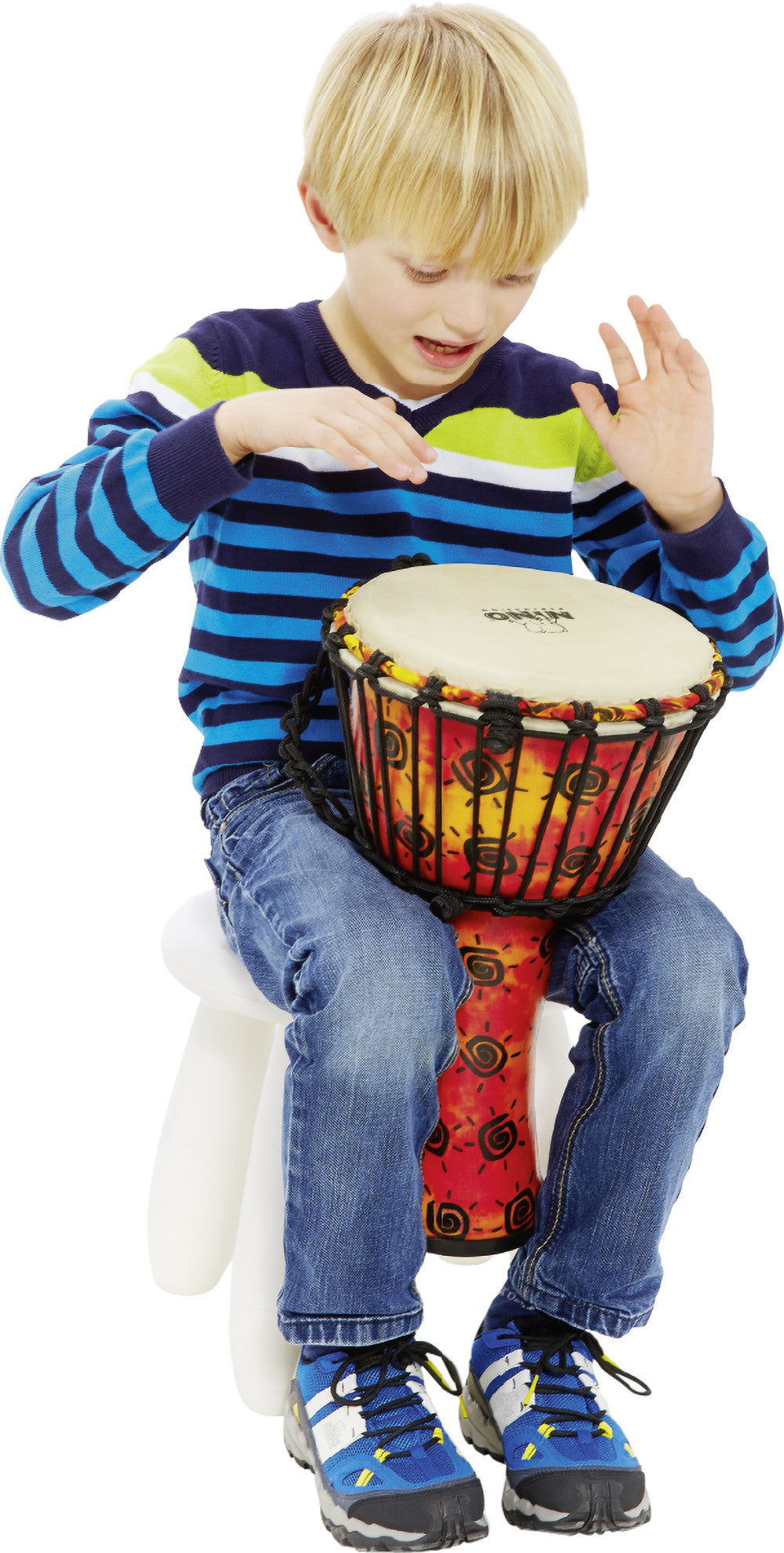 NINO Percussion Rope Tuned Synthetic Djembe 8" - Sunshine