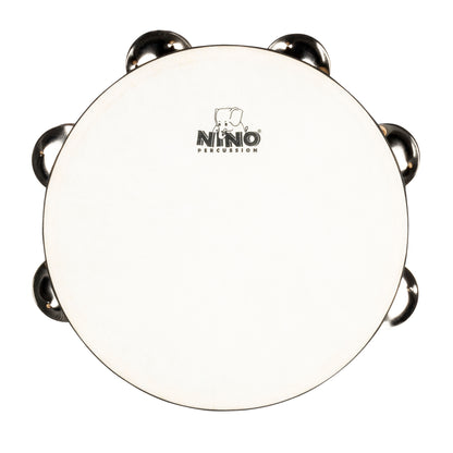 NINO Percussion Double Row Headed Wood Tambourine - 8” Natural