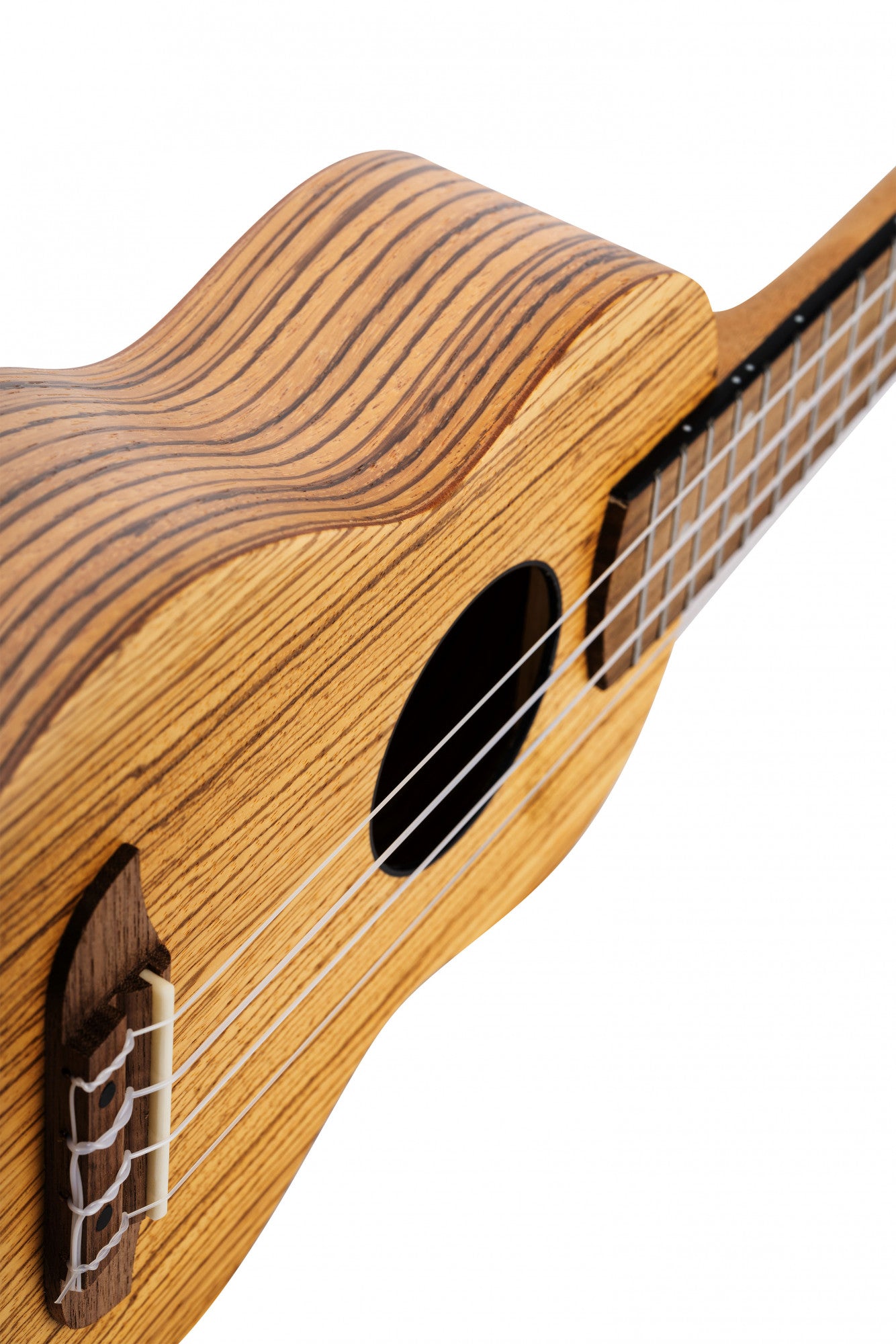 ORTEGA Timber Series Soprano Ukulele 4 String - Zebrawood Natural + Bag