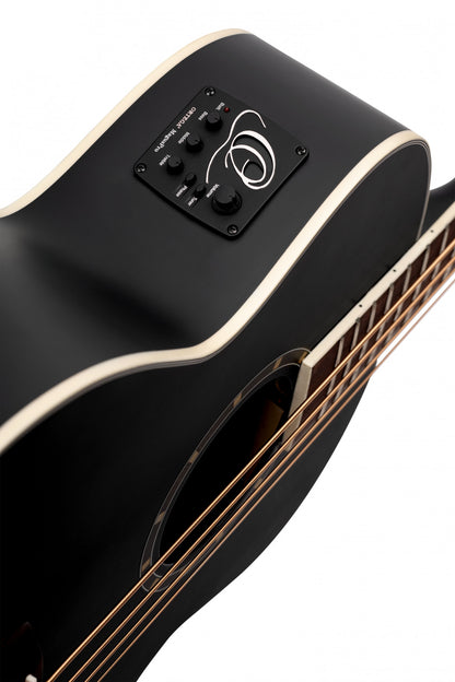 ORTEGA Deep Series 7 Medium Scale Acoustic Bass 4 String - Spruce / Mahogany Satin Black