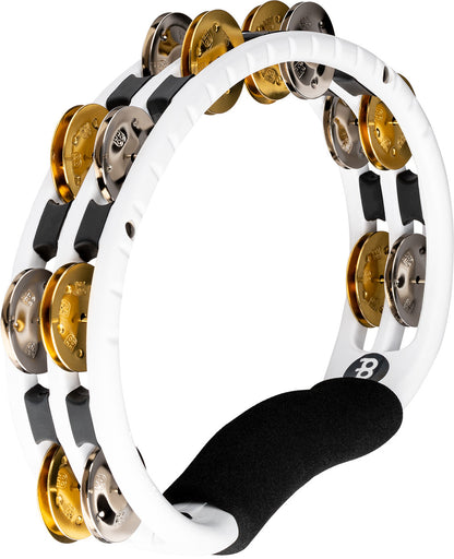 MEINL Percussion Traditional ABS Series Hand Held Molded ABS Tambourine - weiß/vernickelter Stahl/Messing massiv