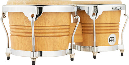 MEINL Percussion Wood Bongo 6 3/4" Macho & 8" Hembra - Super Natural/Chrome HW