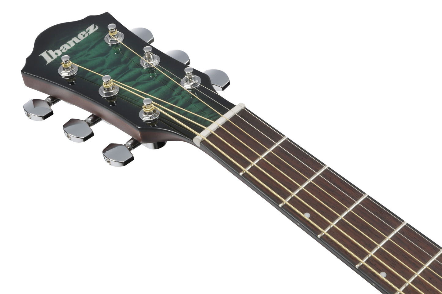 IBANEZ AEWC Acoustic Guitar 6-String - Transparent Emerlad Burst Top & Natural High Gloss Back & Side