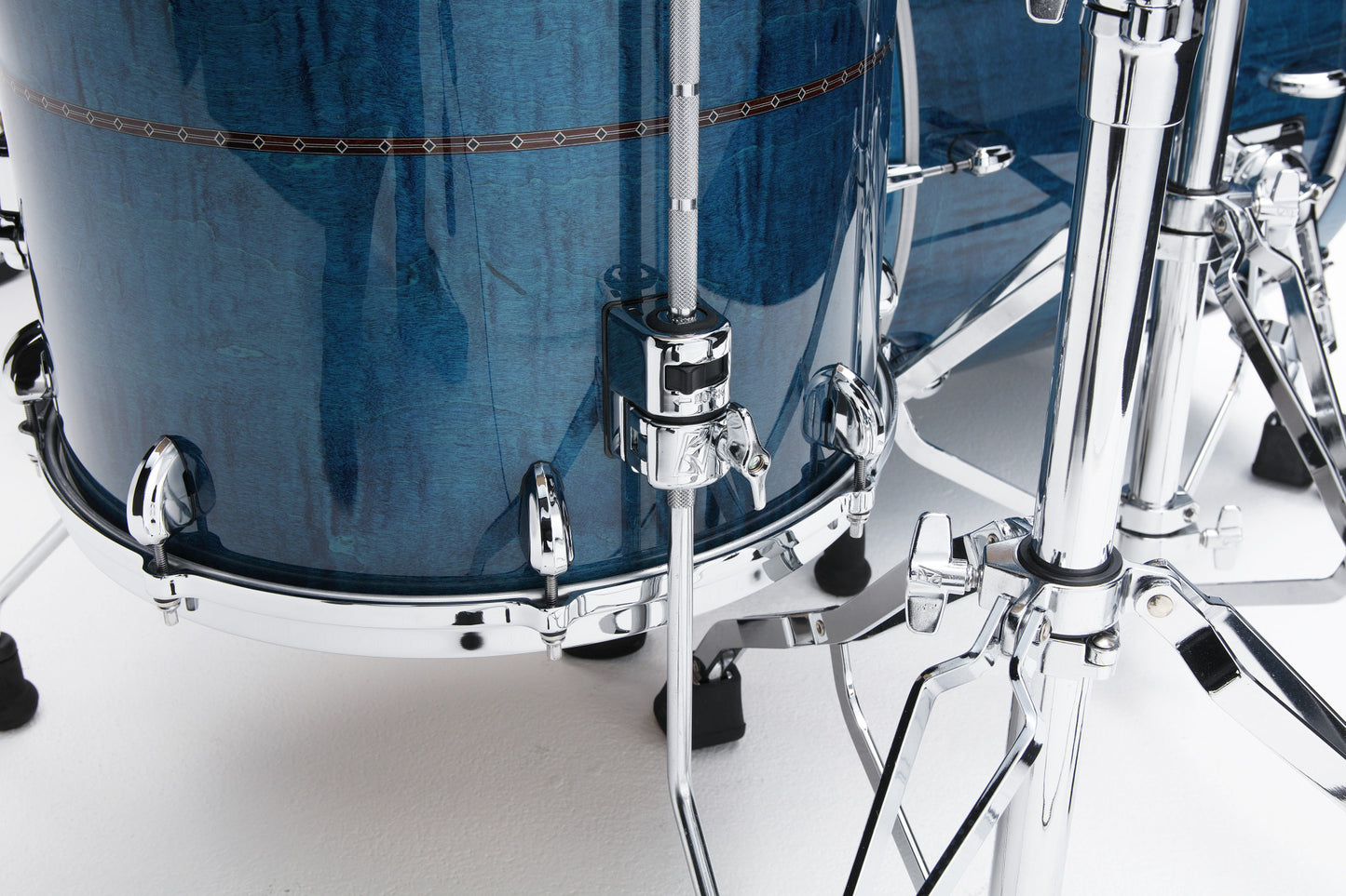 TAMA STAR Maple Shell Kit 4 teilig - Ocean Blue Curly Maple/Chrom HW