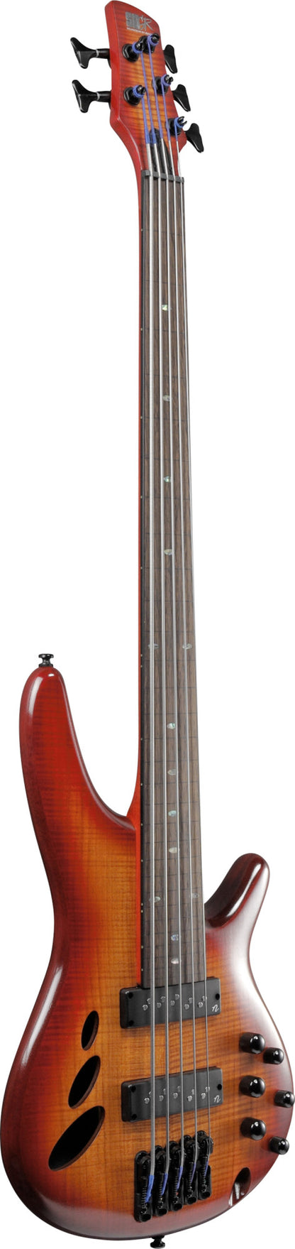IBANEZ Bass Workshop SR Electric Bass 5-String Fretless - Brown Topaz Burst Low Gloss