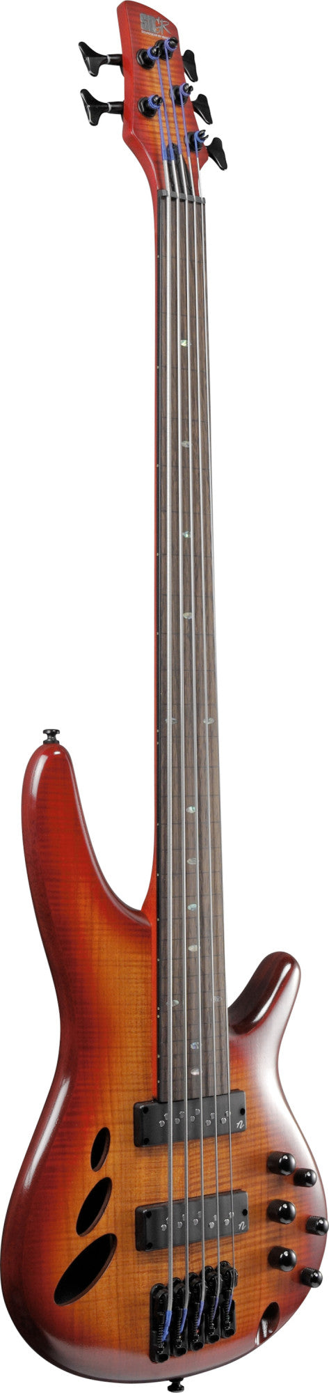 IBANEZ Bass Workshop SR Electric Bass 5-String Fretless - Brown Topaz Burst Low Gloss