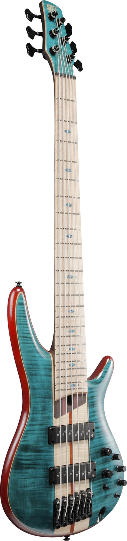 IBANEZ Premium SR Electric Bass 6-String - Caribbean Green Low Gloss + Gig Bag