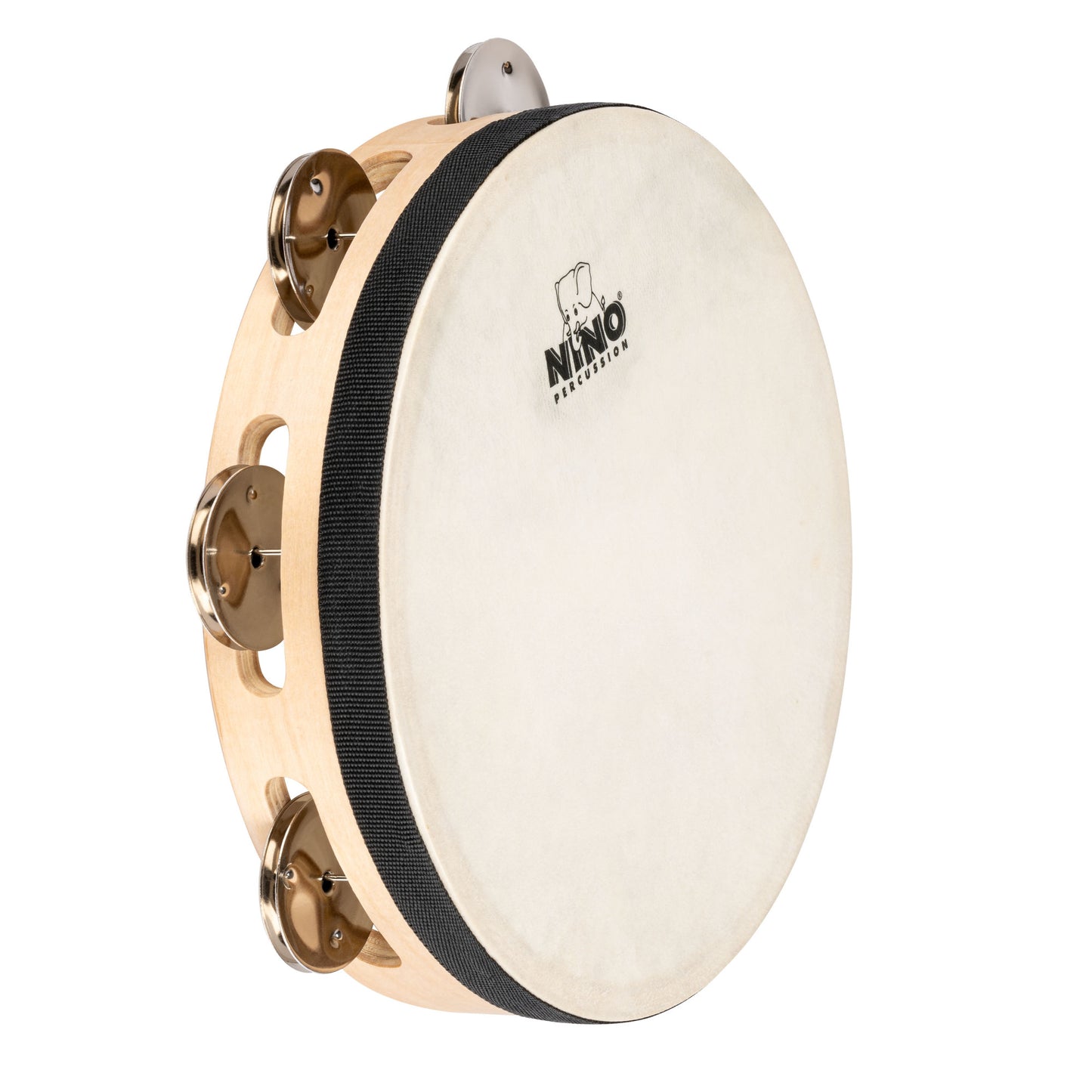 NINO Percussion Tamburin mit Kunststofffell - 8” einreihig