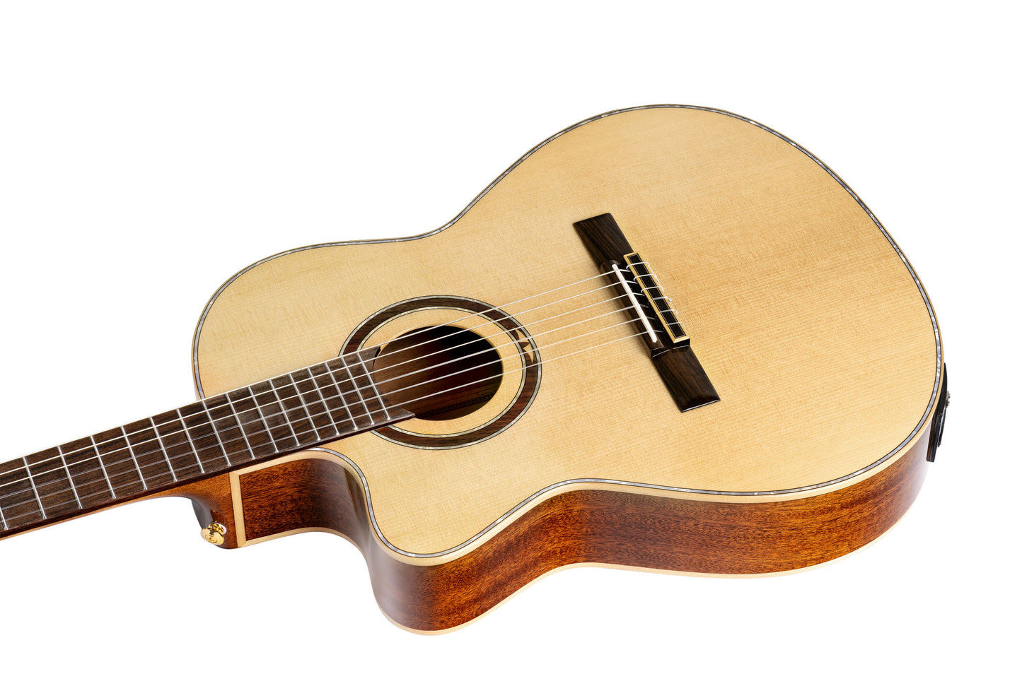 ORTEGA Performer Series 4/4 Thinline Konzertgitarre 6-String Lefty - Natural + Gigbag