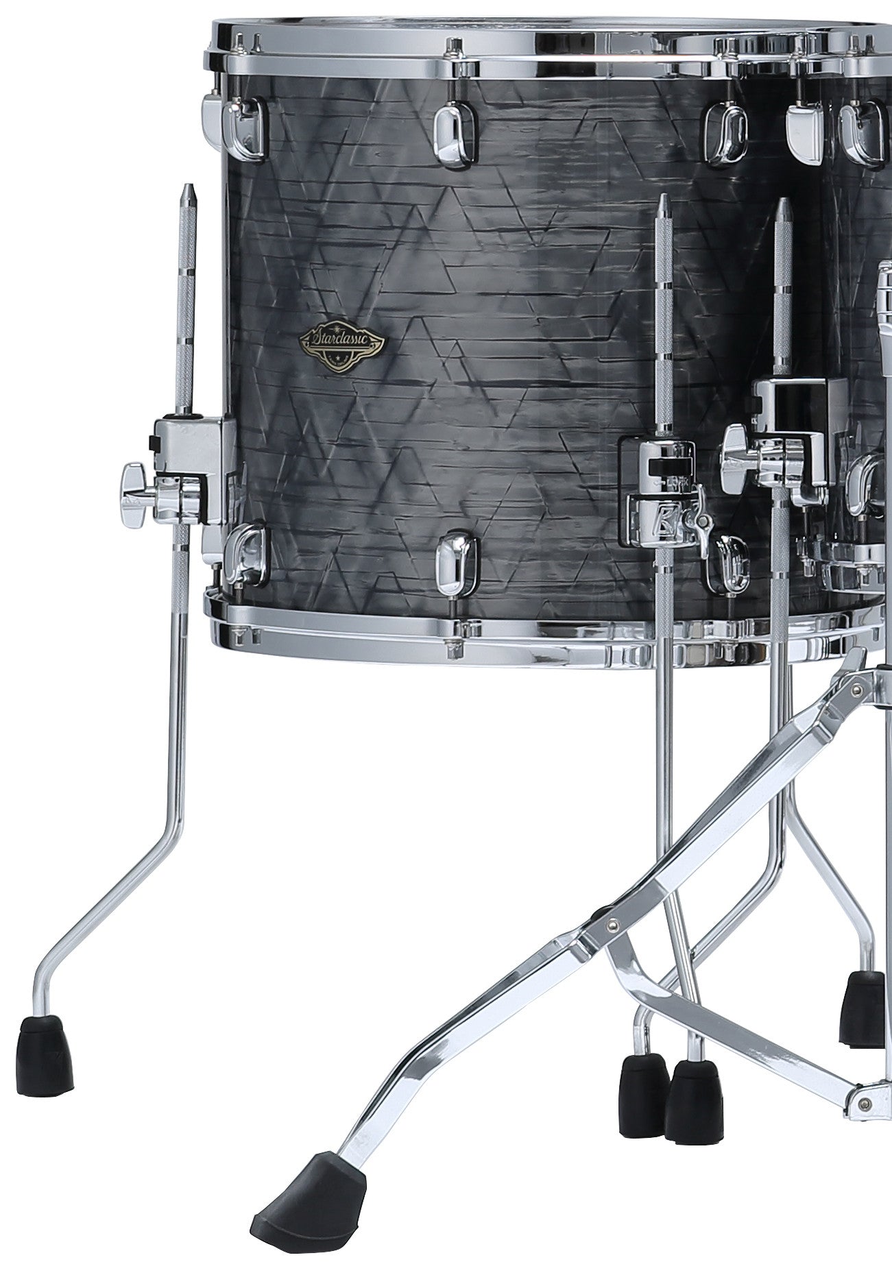 TAMA Starclassic Walnut/Birch Duracover Wrap Floor Tom 16" x 16" - Charcoal Onyx/Chrom HW