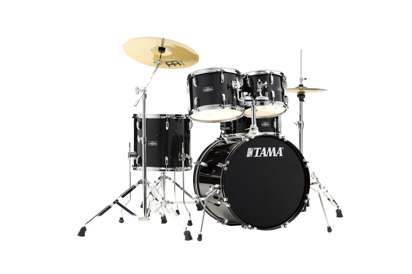 TAMA Stagestar Drum Set 5 teilig (20" BD) - Black Night Sparkle/Chrom HW + MEINL Cymbals BCS Cymbal Set