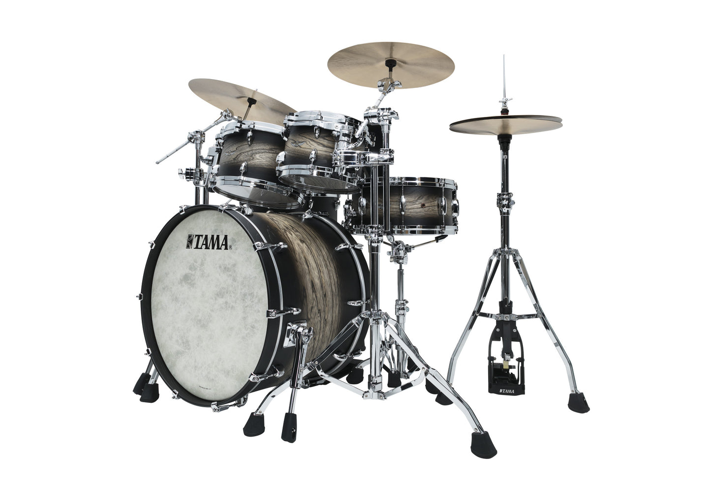 TAMA STAR Walnut Shell Kit 4 teilig - Satin Black Japanese Sen Burst/Chrom HW
