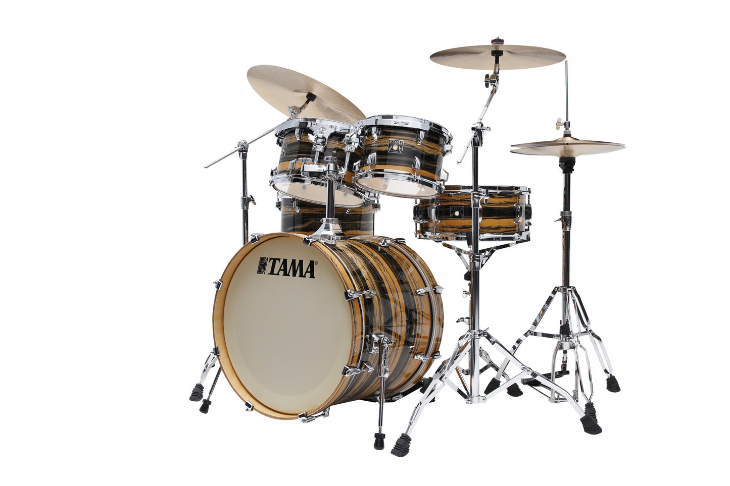 TAMA Superstar Classic Shell Kit 5 teilig - Natural Ebony Tiger Wrap/Chrom HW