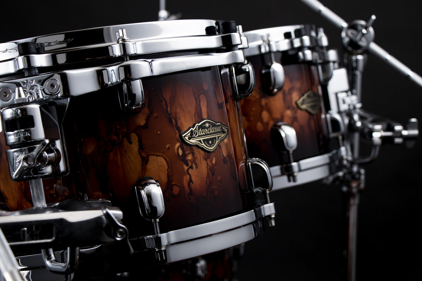 TAMA Starclassic Walnut/Birch Lacquer Rack Tom 10" x 8" - Molten Brown Burst/Chrom HW