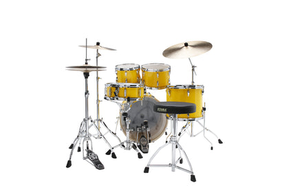 TAMA Imperialstar Drum Set 5 pcs - Electric Yellow/Chrome HW + MEINL Cymbals HCS Cymbal Kit/Stage Master Double-Braced Hardware Kit