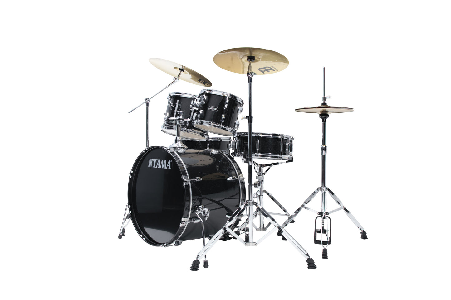 TAMA Stagestar Drum Set 5 teilig (22" BD) - Black Night Sparkle/Chrom HW + MEINL Cymbals BCS Cymbal Set