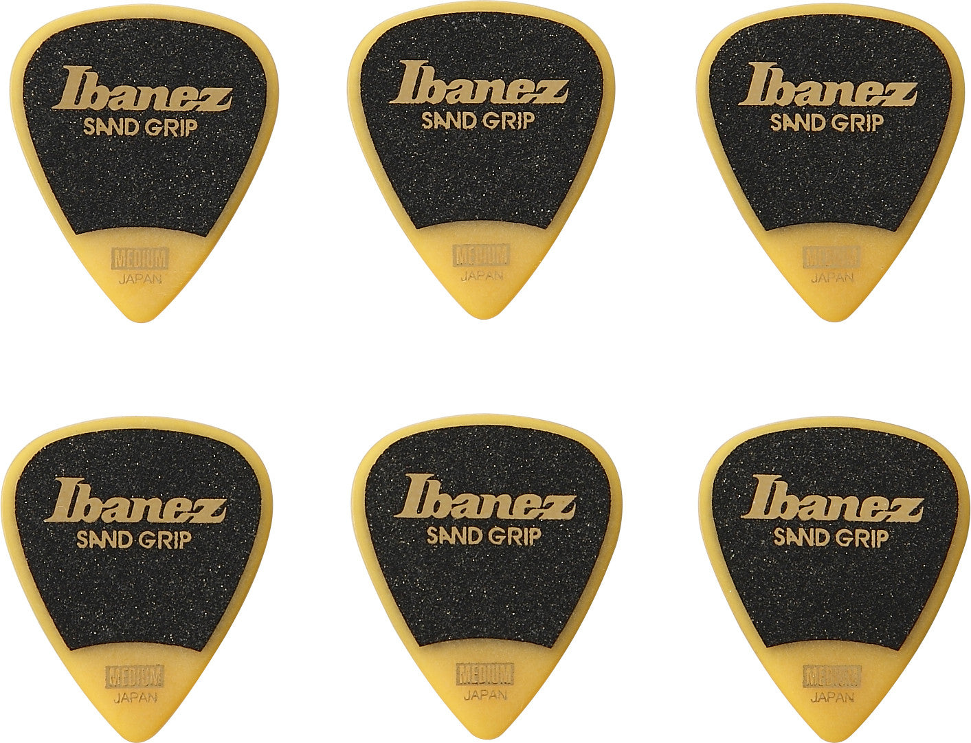 IBANEZ Grip Wizard Series Sand Grip Flat Pick - 6er Pack