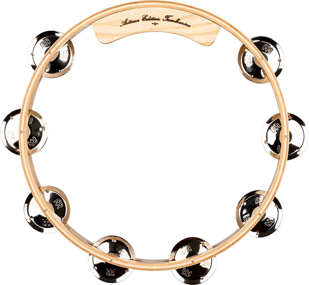 MEINL Percussion Artisan Edition Series Single-Row Wood Tambourine - 10"