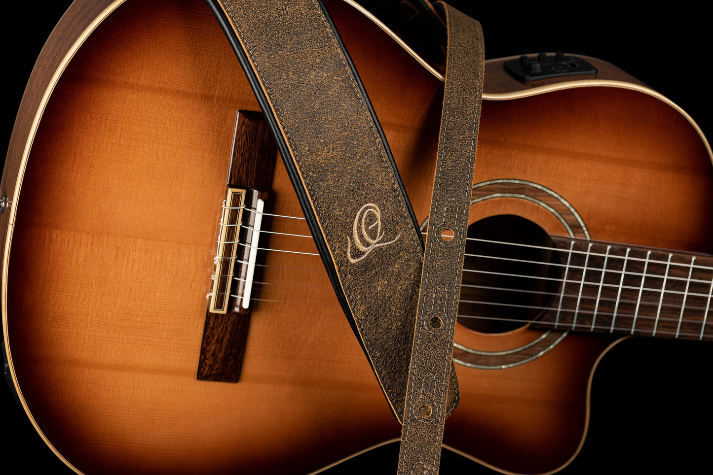 ORTEGA Echtledergitarrengurt - Desert Stone