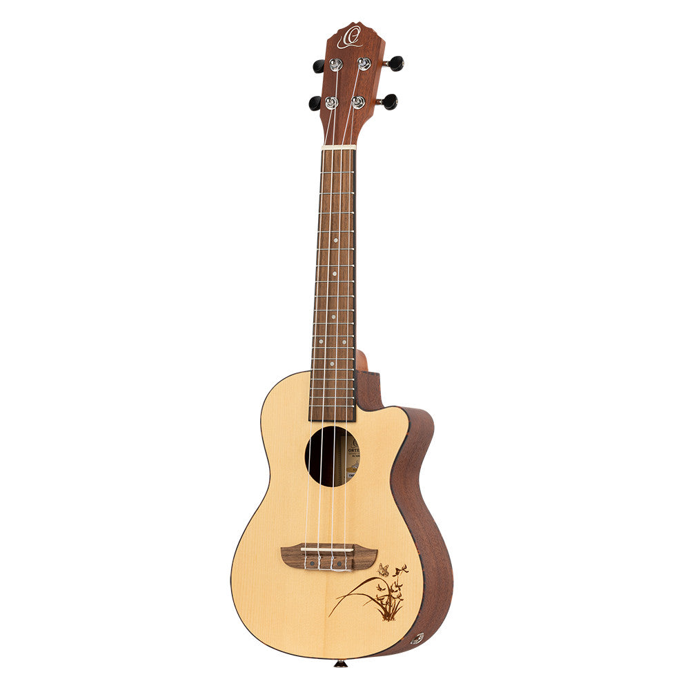 ORTEGA Bonfire Serie Konzert Preamp Ukulele 4 String - Fichte/Sapele Natur