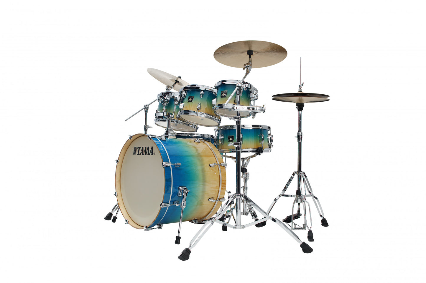 TAMA Superstar Classic Drum Set 7 teilig - Caribbean Lacebark Pine Fade/Chrom HW + SM5W Hardware Kit