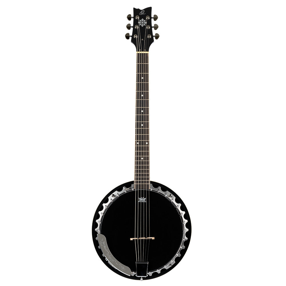 ORTEGA Raven Series Banjo 6 String - Mahogany Black + Bag