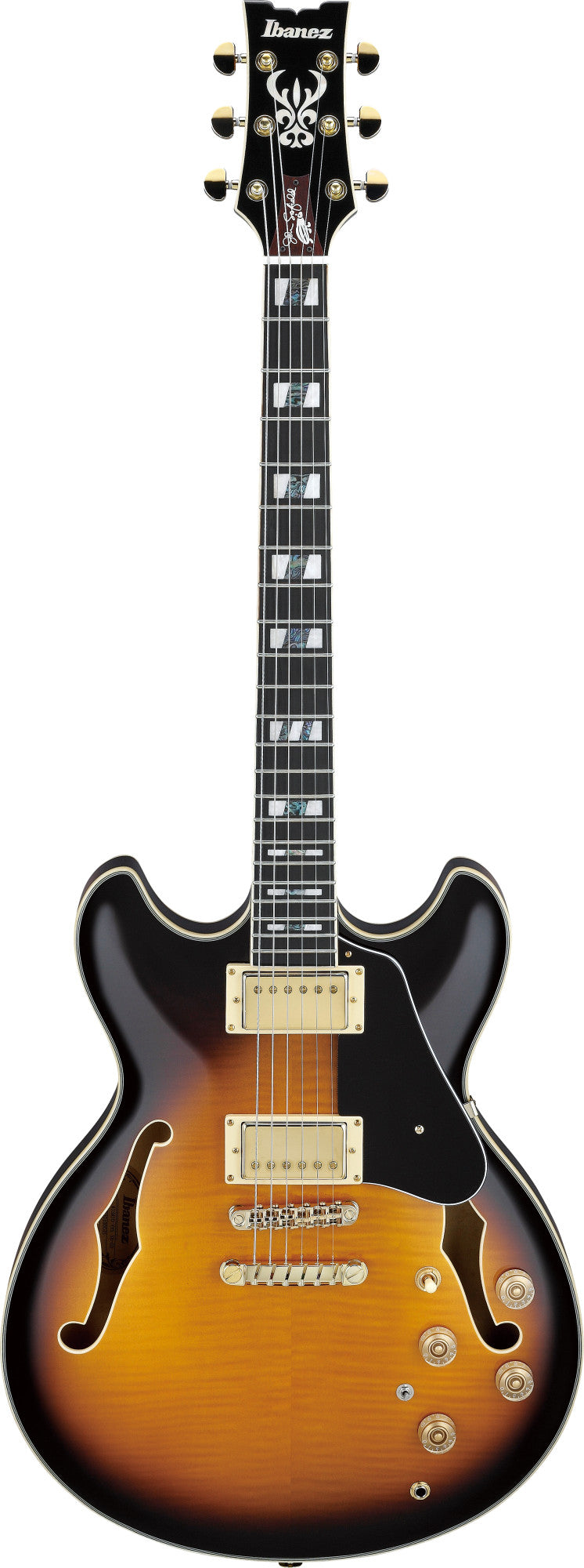 IBANEZ John Scofield Signature Hollow Body Guitar 6-String - Vintage Yellow Sunburst + Case MS100C
