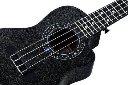 ORTEGA Horizon Serie Konzert Ukulele 4 String - Black Sparkle + Bag