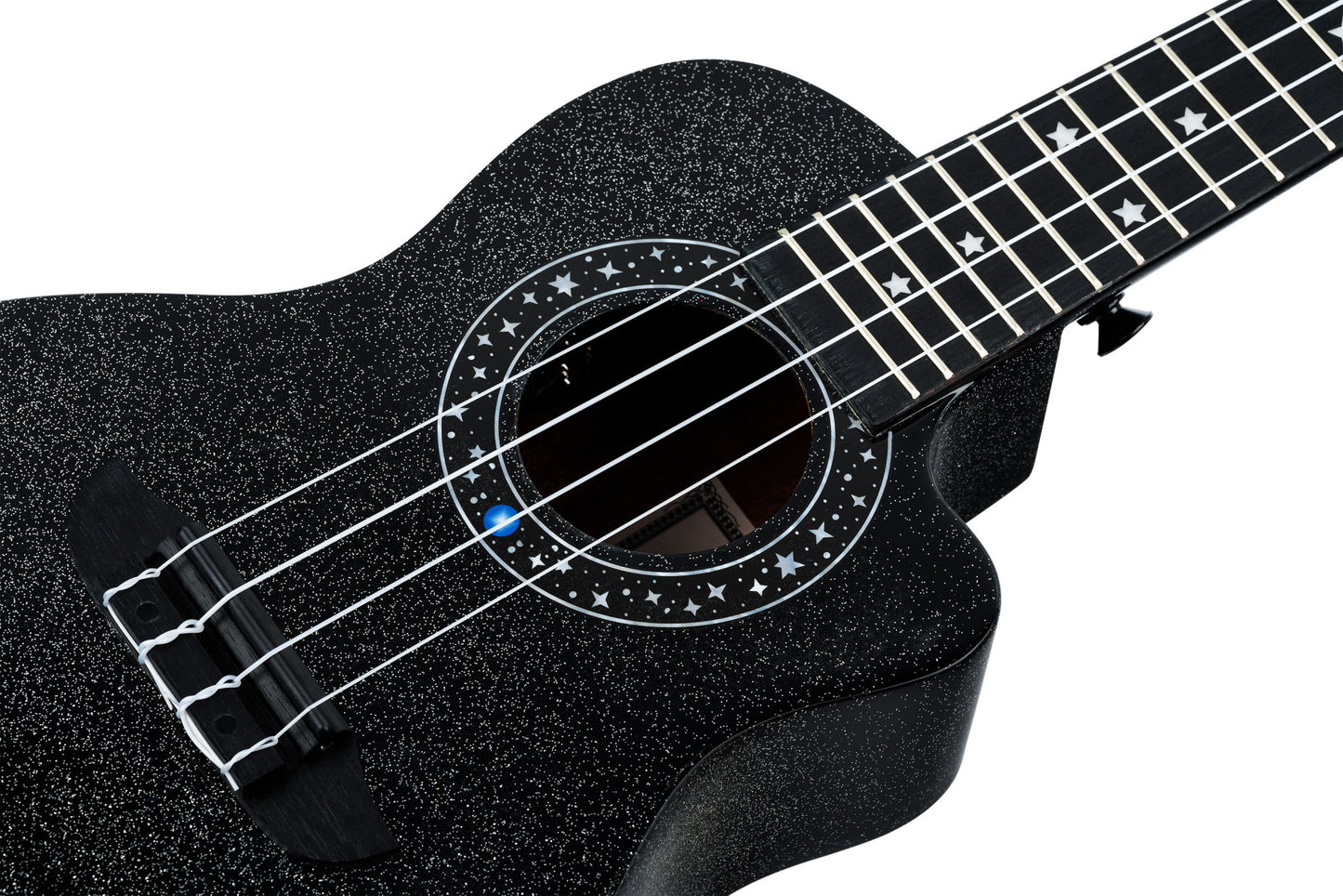 ORTEGA Horizon Serie Konzert Ukulele 4 String - Black Sparkle + Bag