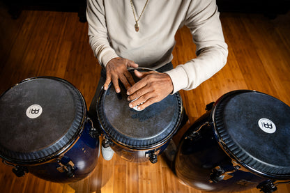 MEINL Percussion Artist Series William Kachiro Tumba 12 1/2" /REMO® Black Calfskin Skyndeep Heads - Blue Wave